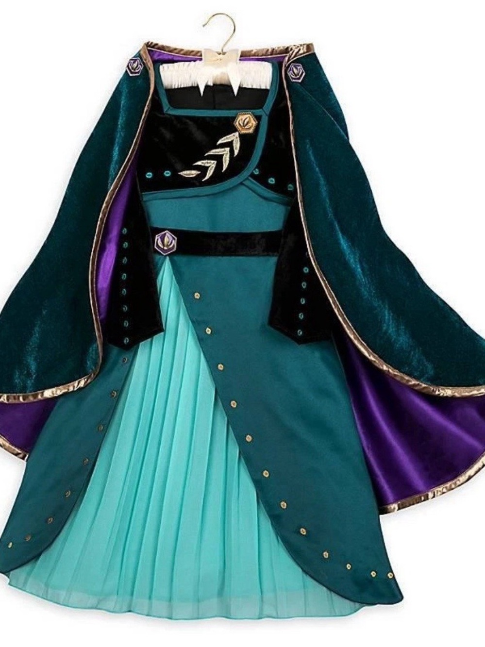 Disney Queen Anna Teal & Purple Princess Cloak Dress